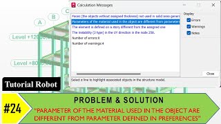 Robot Structural Analysis 24 Parameter Of The Material Used In The Object Are Different [upl. by Danna]