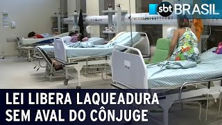 Lei libera laqueadura sem aval do cônjuge  SBT Brasil 020323 [upl. by Eineg]