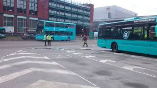 Bus Fire at Derby Bus Station Fire Fighters Arrive [upl. by Gustin547]