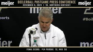 BoilerBall Postgame Press Conference  vs Northern Kentucky [upl. by Eerac99]