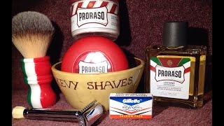 Proraso Red  Kevy Shaves Custom Bowl  Gillette Wilkinson Sword Blade [upl. by Lieno194]