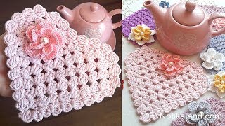 Crochet Doily EASY Crochet Heart doily tutorial [upl. by Reh253]