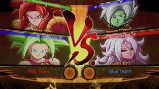 DRAGON BALL FighterZ Gogeta SS4Kefla VS ZamasuAndroid 21 2 VS 2 Fight [upl. by Amalbena]