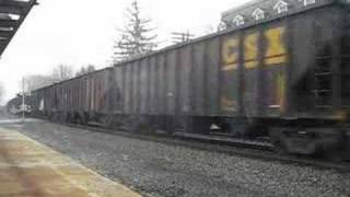 Norfolk Southern 691  CSX Coal Train in Snow [upl. by Aztiray]