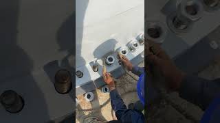 Wind power tower base bolt tightening process Good tools and machinery can increase work efficiency [upl. by Rustie]