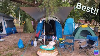 CAMPING EP 01  Walkaround Quechua Arpenaz Family 41 Fresh amp Black tent at Pantai Cahaya Negeri [upl. by Kirkwood568]