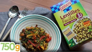 Recette de Wok de lentilles et légumes croquants  750g EXPRESS [upl. by Aehsal175]