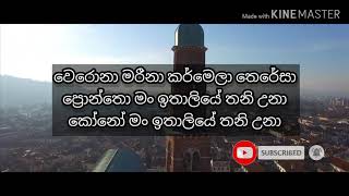 Man Italiye Thani Una  මං ඉතාලියේ තනි වුනා   LYRICS   Dhanapala Udawatta  Lyrics Video [upl. by Oikim]