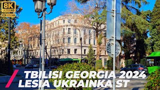 【8K】Tbilisi  Georgia  Lesia Ukrainka St [upl. by Ayikan]