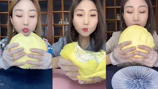 CREPE ASMR durian crepe cake  eating show [upl. by Enifesoj]