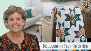 How to Make a Disappearing Four Patch Star Quilt  Free Quilting Tutorial [upl. by Enitnemelc]