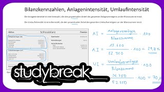 Bilanzkennzahlen Anlagenintensität Umlaufintensität  Externes Rechnungswesen [upl. by Aluap]