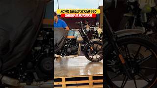 Royal Enfield Scram 440 Unveiled at Motoverse 2024  BikeWale shorts scram440 [upl. by Haerb]