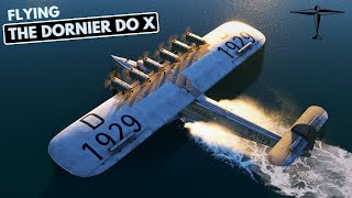 Flying the Dornier Do X in Flight Simulator 2020  Start Up  Flight Around Lake Konstanz [upl. by Elson]