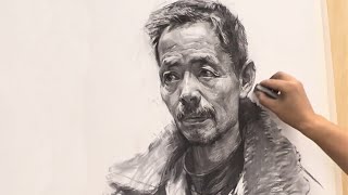 An Awesome Way to Draw Charcoal Portrait [upl. by Liebman]