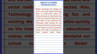 Benefits of modern technology essay [upl. by Macdermot355]