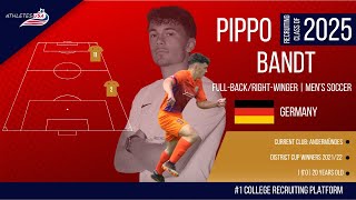 Mens Soccer  FullBack RightWinger  Pippo Bandt Germany  Highlights  Recruit 2025 [upl. by Demetrius]