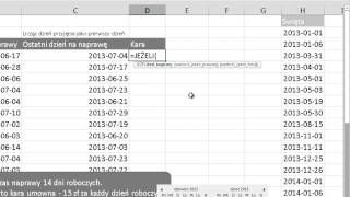 excel210  Kary umowne za przekroczenie terminu za dni robocze  DZIEŃROBOCZY DNIROBOCZE [upl. by Lehcyar192]