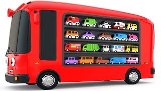 Colors for Children with Bus Transporter Toy Street Vehicles [upl. by Carling]