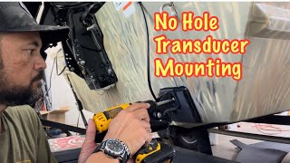 NO HOLES Solution for Mounting your Transducer on the Stern  trackerboats tinyboatnation tinboat [upl. by Akira605]