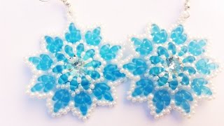 DIY tutorial orecchini con superduo e swarovski  quotOrecchini Jeanne quot  earrings superduos [upl. by Leinehtan]