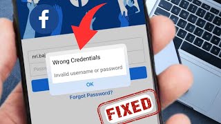 wrong credentials invalid username or password facebook  facebook login problem wrong credentials [upl. by Ykcor]