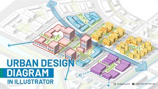 SASAKI Style Urban Diagram with Axonometric Text in Illustrator [upl. by Fleta]