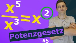 Potenzgesetz  Dividieren bei gleicher Basis  5 [upl. by Roseann]