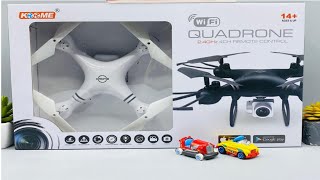 Unboxing amp introducing Koome Quadrone camera wifi contecting play by kidstoys [upl. by Ophelie]