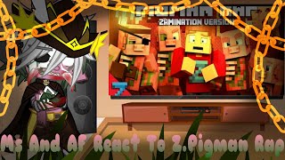 MS And Aftons React To Zombie PigmanZombified Piglin RapMinecraftFNAFGacha ClubPart 6 [upl. by Elok]