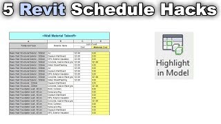 5 Tips and Tricks for Schedules in Revit Tutorial [upl. by Fritzie]