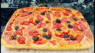 FOCACCIA PUGLIESE the original recipe  crispy outside soft inside [upl. by Lebar]