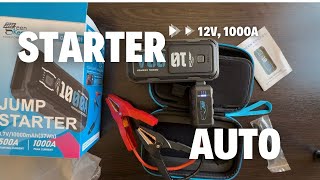 Starter auto portabil 12V 10 000mAh cu putere de 1000A 4K HDR [upl. by Marras]