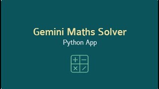 Maths question solver app using goolge Gemini and streamlit  buildwithgemini google googlegemini [upl. by Rochette]