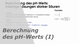 pHWert berechnen inkl pOHWert  Chemie Tutorial [upl. by Oilisab751]