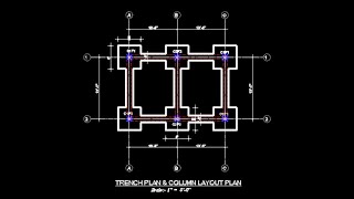 Column Layout Plan and Trench Plan of a Single storey RCC Frame Structure Building Two Rooms [upl. by Tri]