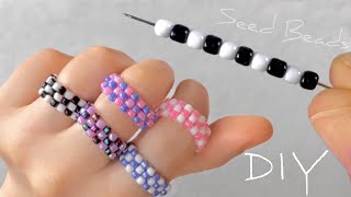 Simple Beaded Rings Tutorial How to Make Easy Beaded Rings PandaHallSelected [upl. by Acissev]