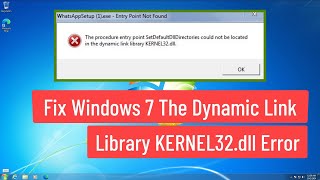 Fix Windows 7 The Dynamic link library KERNEL32dll Error [upl. by Aramac944]