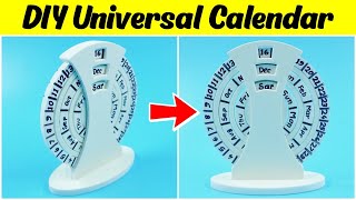 DIY Universal Calendar  How to Make Desk Calendar [upl. by Einnalem311]