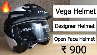 Vega Crux Helmet  Open Face Helmet  Best Helmet under ₹ 900  Unboxing amp Full Details [upl. by Atillertse]