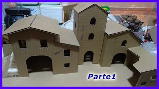 CREA IL TUO PRESEPE IN CARTONE E COLLA PER PIASTRELLE TUTORIAL DIY  Parte 1 [upl. by Irrahs]