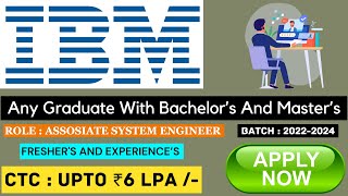 Biggest Hiring From IBM Careers  Batch 202124  System Engineer Role  CTC 6 LPA  Apply Now [upl. by Nivlam]