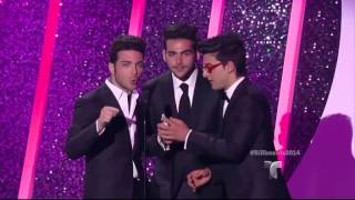 Chino y Nacho ganan la categoría Latin Pop Songs en los Billboard 2014 [upl. by Norramic]