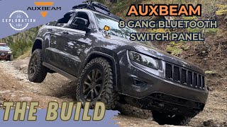 Jeep Grand CherokeeAuxbeam 8 Gang Bluetooth Switch Panel Installation [upl. by Eseilenna]