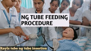 nasogastric tube feeding nursing procedureryles tube procedure in hindi [upl. by Ystap200]