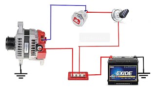 Hitach 2 pin Alternator wiring Diagram  how to onnection hitachi alternator  car alternator wiring [upl. by Bergmann684]