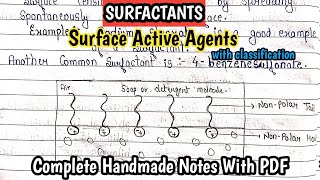 SURFACTANTS  Surface Active Agents   Classification of Surface active agents physical chemistry [upl. by Goran]