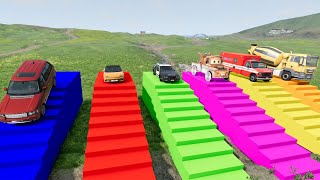 DACIA VOLSKWAGEN FORD BMW COLOR POLICE CARS TRANSPORTING WITH TRUCKS  BeamNGdrive [upl. by Mariel]