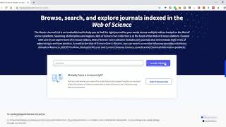 Web of Science Master Journal List [upl. by Harras]