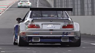 BMW M3 E46 GTR GrandAm with S62 49 NA V8 Engine  BRUTAL Raw Sounds feat OnBoard Footage [upl. by Asela]